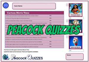 Tabletop Quiz - Cartoon Movie Time