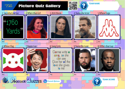 Peacock Quizzes Picture Quiz Sample