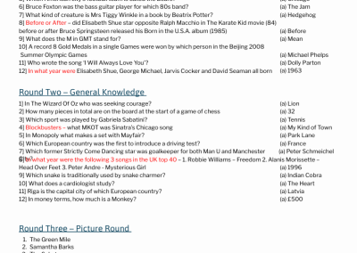Peacock Quizzes Sample Quiz Page 1