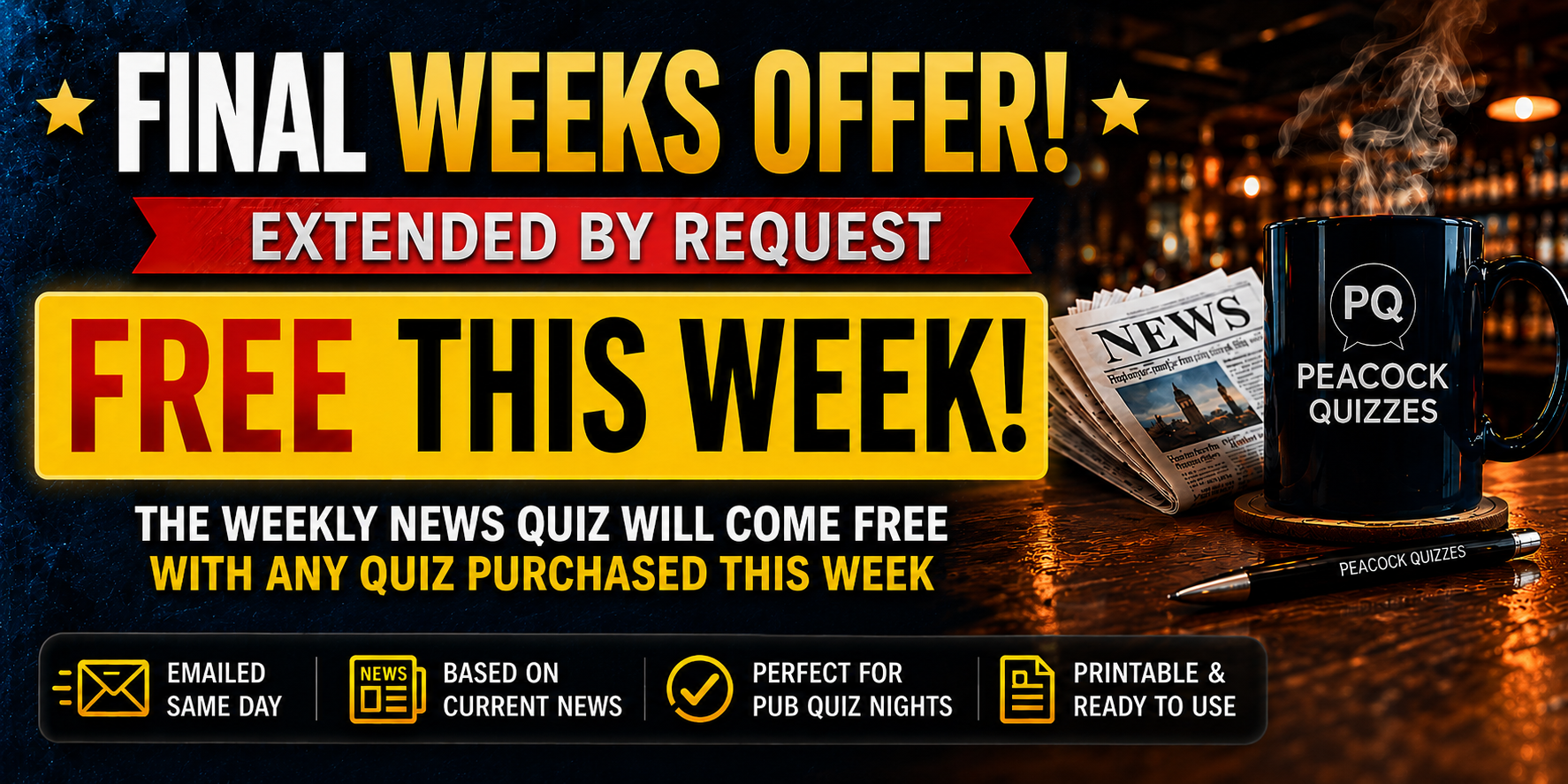 Peacock Quizzes Free Quiz Week Offer